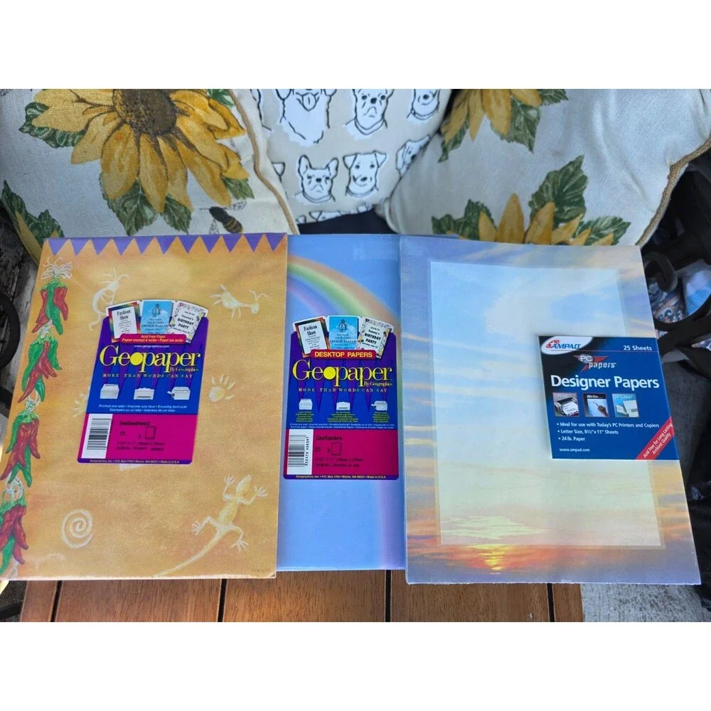 3 Sealed Vintage Ampad & Geopaper Desktop Stationery Paper Packs 75 pages total